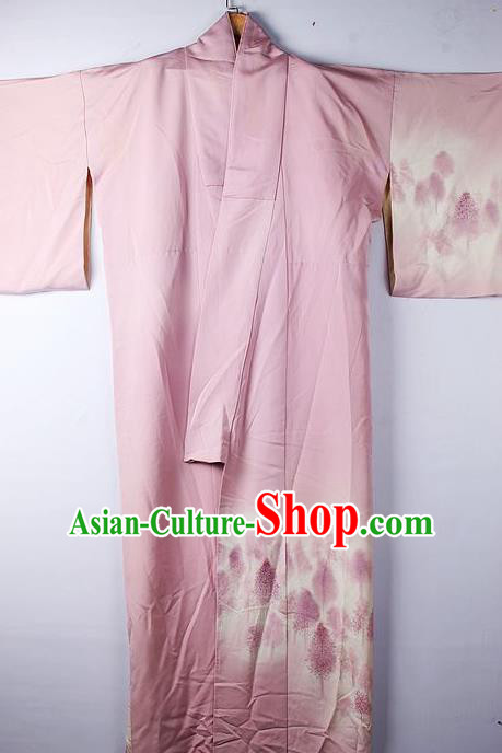 Asian Japanese Ceremony Clothing Classical Pattern Pink Kimono Traditional Japan National Yukata Costume for Men