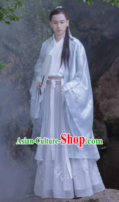 Chinese Ancient Jin Dynasty Prince Hanfu Clothing Traditional Swordsman Nobility Childe Replica Costume for Men