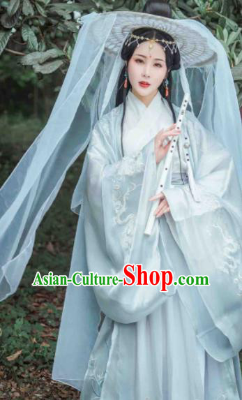 Ancient Chinese Jin Dynasty Imperial Consort Hanfu Dress Traditional Swordswoman Replica Costume for Women