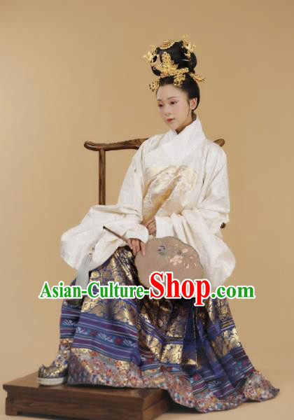 Ancient Chinese Ming Dynasty Court Queen Hanfu Dress Traditional Imperial Empress Replica Costume for Women