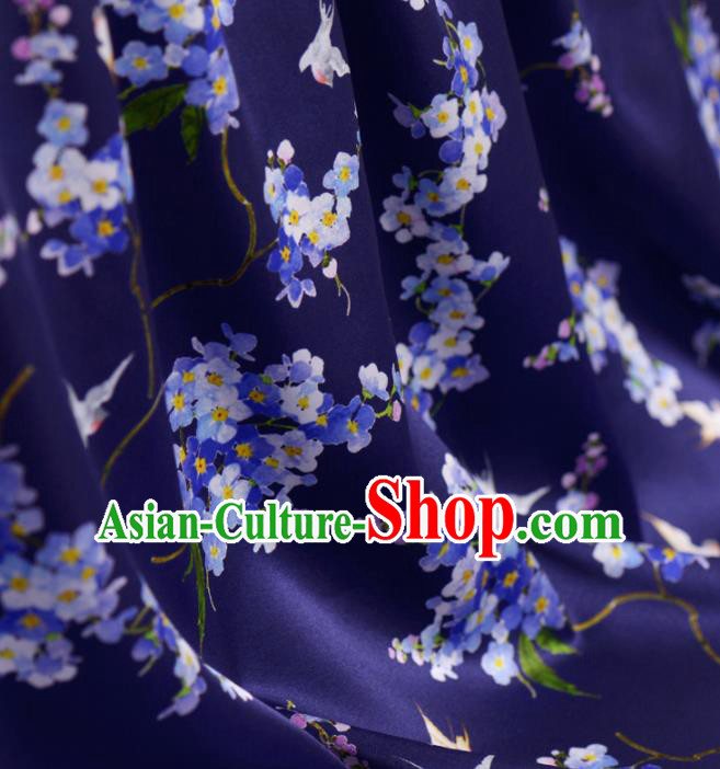 Asian Chinese Classical Plum Pattern Purple Gambiered Guangdong Gauze Traditional Cheongsam Brocade Silk Fabric