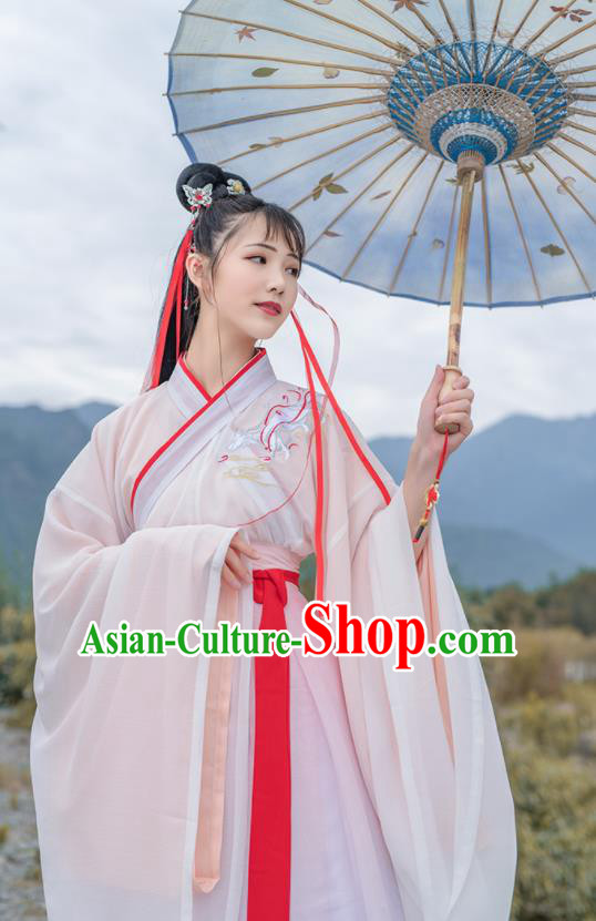 Chinese Ancient Han Dynasty Historical Costume Antique Traditional Court Princess Hanfu Dress for Women