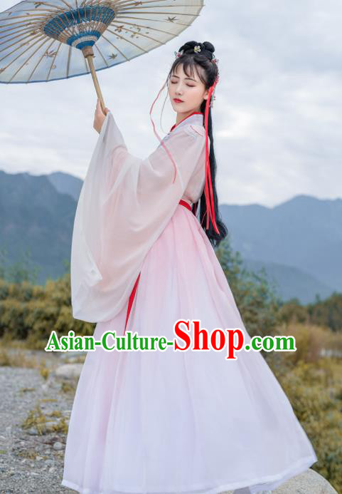 Chinese Ancient Han Dynasty Historical Costume Antique Traditional Court Princess Hanfu Dress for Women