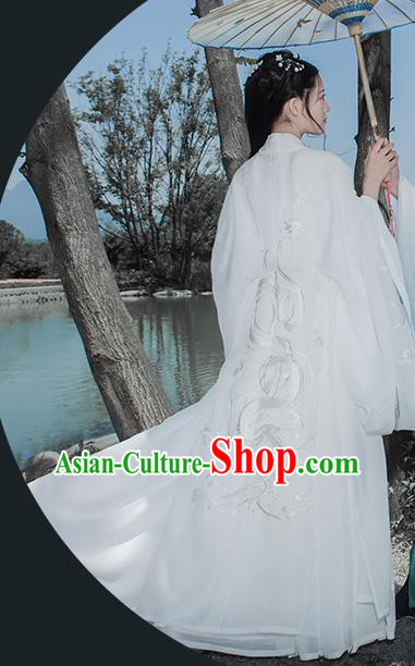 Chinese Ancient Peri Hanfu Dress Antique Traditional Jin Dynasty Princess Embroidered Historical Costume for Women