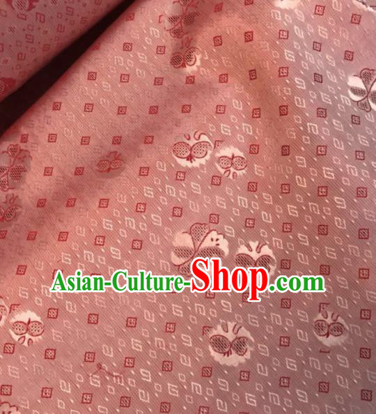 Asian Chinese Classical Auspicious Pattern Pink Satin Drapery Gambiered Guangdong Gauze Brocade Traditional Cheongsam Brocade Silk Fabric