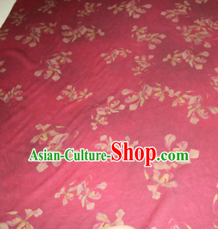 Asian Chinese Cheongsam Classical Pattern Rosy Gambiered Guangdong Gauze Satin Drapery Brocade Traditional Brocade Silk Fabric