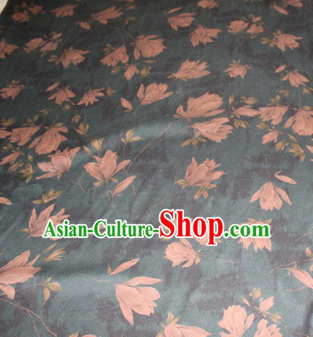 Asian Chinese Cheongsam Classical Yulan Magnolia Pattern Olive Green Gambiered Guangdong Gauze Satin Drapery Brocade Traditional Brocade Silk Fabric