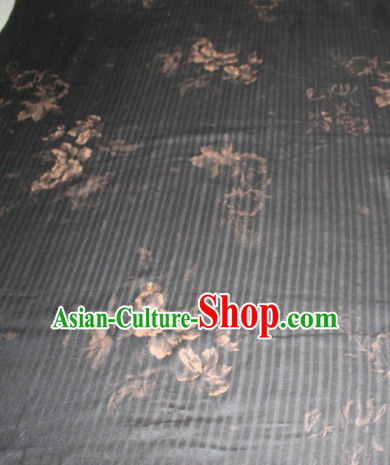 Chinese Traditional Cheongsam Classical Pattern Deep Grey Gambiered Guangdong Gauze Asian Satin Drapery Brocade Silk Fabric