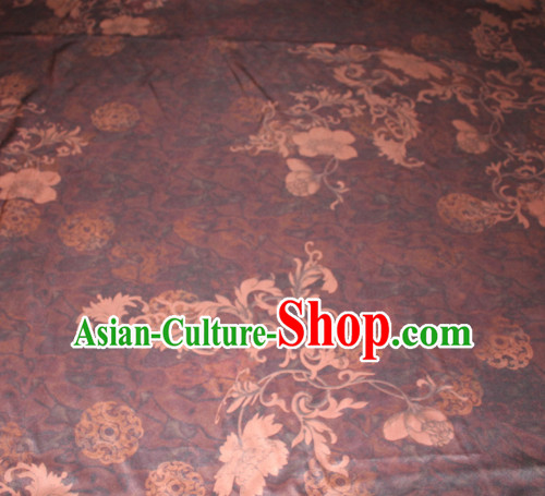 Chinese Traditional Cheongsam Classical Pattern Purple Gambiered Guangdong Gauze Asian Satin Drapery Brocade Silk Fabric