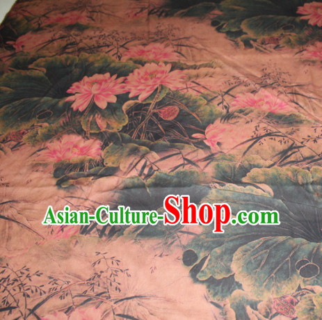 Chinese Traditional Cheongsam Classical Lotus Pattern Khaki Gambiered Guangdong Gauze Asian Satin Drapery Brocade Silk Fabric