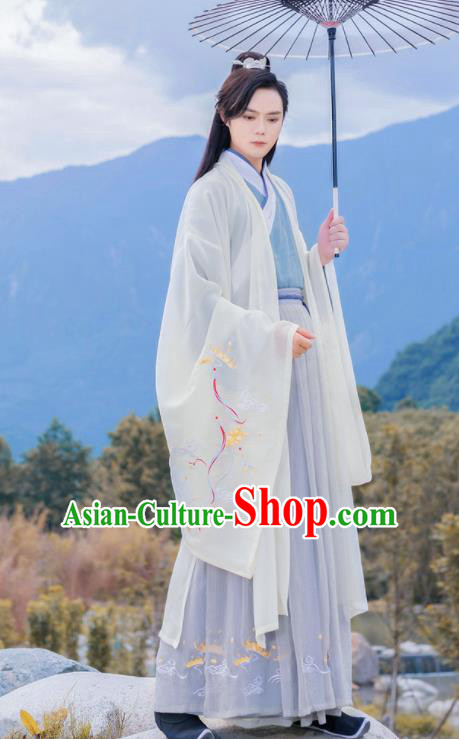 Chinese Ancient Swordsman Hanfu Clothing Antique Traditional Southern and Northern Dynasties Nobility Childe Historical Costume for Men