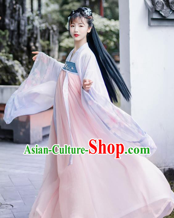 Chinese Ancient Hanfu Dress Antique Traditional Tang Dynasty Court Princess Historical Costume for Women