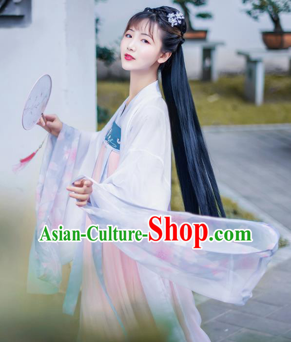Chinese Ancient Hanfu Dress Antique Traditional Tang Dynasty Court Princess Historical Costume for Women