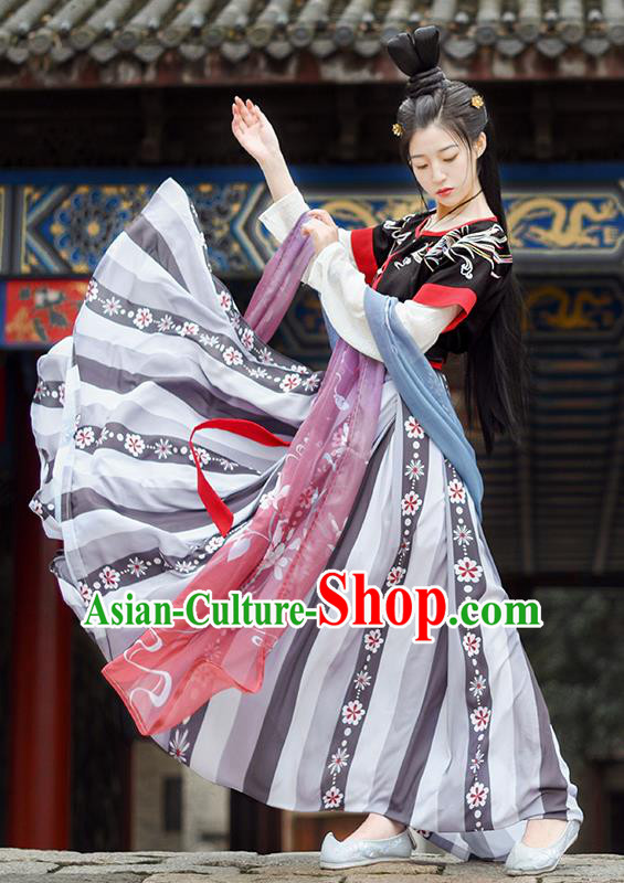 Chinese Ancient Tang Dynasty Court Maid Hanfu Dress Antique Traditional Palace Princess Historical Costume for Women