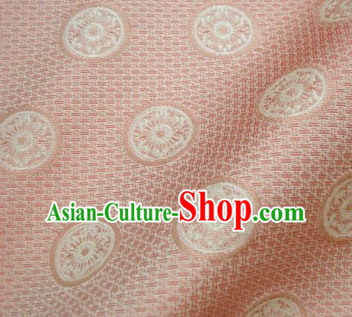 Japanese Traditional Kimono Classical Pattern Pink Brocade Damask Asian Japan Nishijin Satin Drapery Silk Fabric