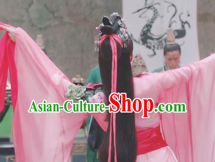 Chinese Ancient Dancer Hanfu Dress The Legend of Deification Shang Dynasty Imperial Consort Su Daji Historical Costume and Headpiece