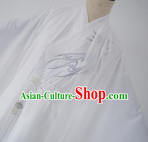 Customized Chinese Cosplay Swordsman White Costume Ancient Drama Childe Clothing for Men