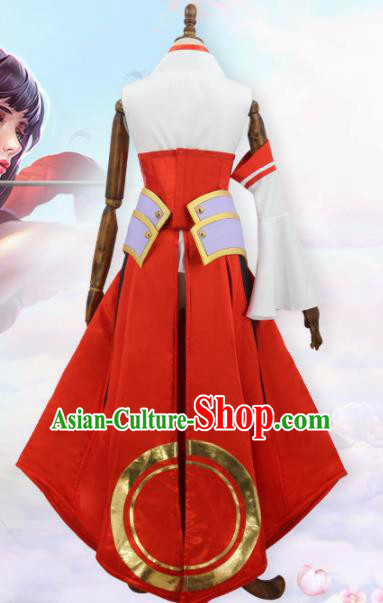 Chinese Cosplay Witch Customized Costume Ancient Film Swordswoman Red Dress for Women