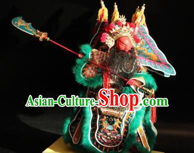 Traditional Chinese Handmade General Guan Yu Puppet String Puppet Wooden Image Marionette Puppets Arts Collectibles