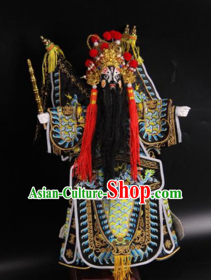 Traditional Chinese Handmade God of Wealth Puppet Marionette Puppets String Puppet Wooden Image Arts Collectibles