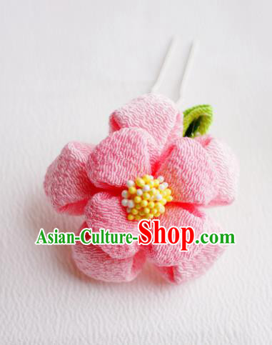 Asian Japan Traditional Geisha Pink Sakura Little Hairpins Japanese Kimono Hair Accessories for Women