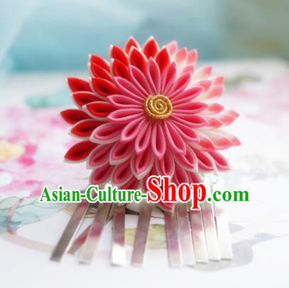 Asian Japan Traditional Geisha Argyroxiphium Hair Claw Japanese Kimono Hair Accessories for Women