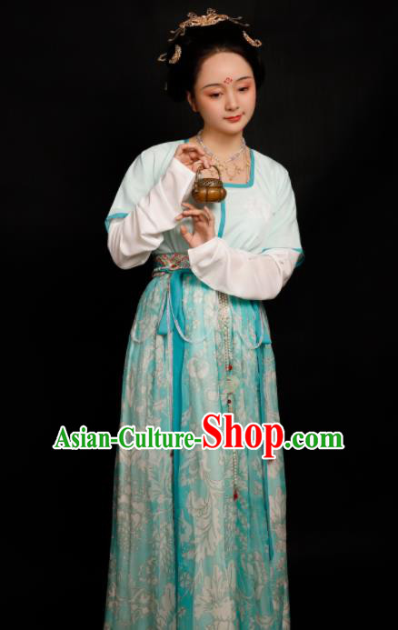 Chinese Traditional Tang Dynasty Las Meninas Hanfu Dress Ancient Drama Court Maid Replica Costumes for Women