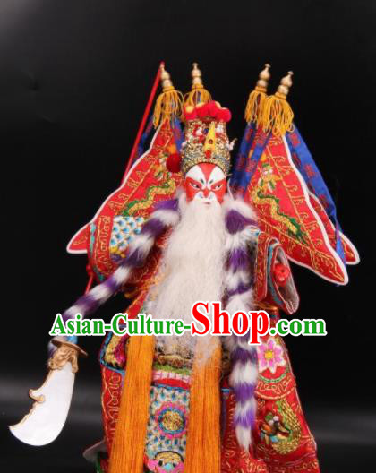 Traditional Chinese Handmade General Huang Gai Puppet Marionette Puppets String Puppet Wooden Image Arts Collectibles