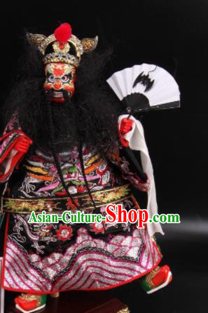 Traditional Chinese Handmade Black Clothing Zhong Kui Puppet Marionette Puppets String Puppet Wooden Image Arts Collectibles