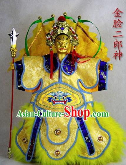 Chinese Traditional General God Erlang Marionette Puppets Handmade Puppet String Puppet Wooden Image Arts Collectibles