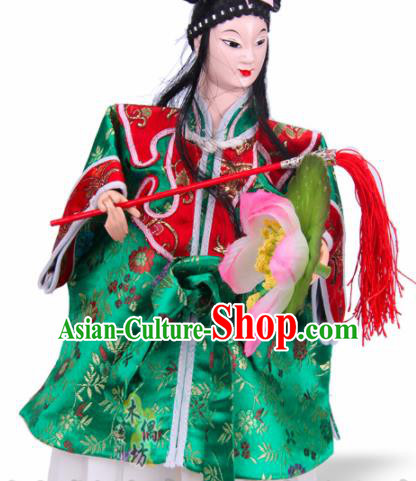 Traditional Chinese Eight Immortings Lan Caihe Marionette Puppets Handmade Puppet String Puppet Wooden Image Arts Collectibles