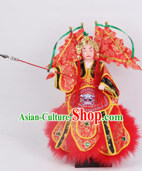 Chinese Traditional Beijing Opera Takefu Ma Chao Marionette Puppets Handmade Puppet String Puppet Wooden Image Arts Collectibles