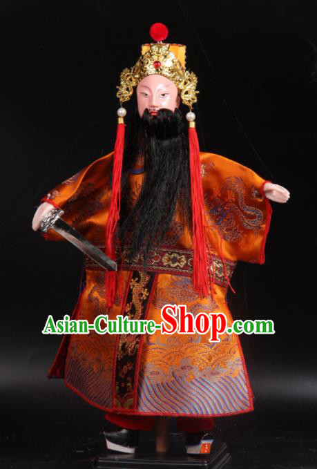 Chinese Traditional Beijing Opera Liu Bei Marionette Puppets Handmade Puppet String Puppet Wooden Image Arts Collectibles