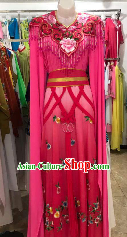 Traditional Chinese Handmade Beijing Opera Diva Costumes Ancient Peri Rosy Dress for Women