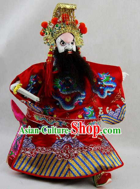 Traditional Chinese Red Emperor Marionette Puppets Handmade Puppet String Puppet Wooden Image Arts Collectibles