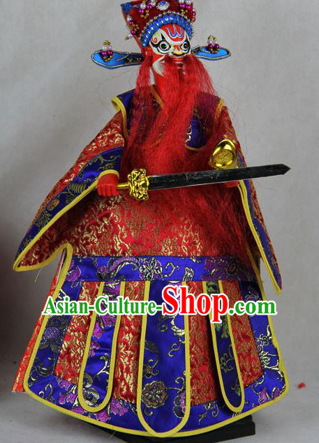 Traditional Chinese Red Prime Minister Marionette Puppets Handmade Puppet String Puppet Wooden Image Arts Collectibles