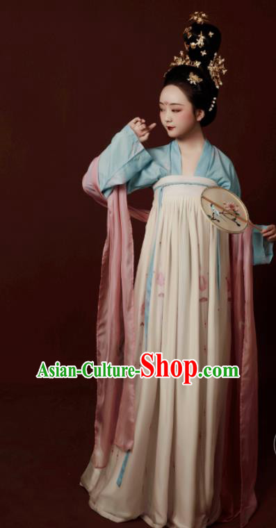 Traditional Chinese Tang Dynasty Court Maidservants Hanfu Dress Ancient Palace Lady Replica Costumes for Women