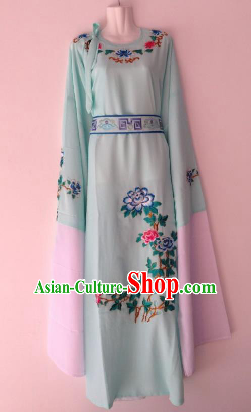 Traditional Chinese Huangmei Opera Niche Light Blue Robe Ancient Gifted Scholar Costume for Men