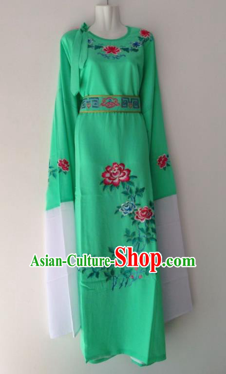 Traditional Chinese Huangmei Opera Niche Green Robe Ancient Gifted Scholar Costume for Men