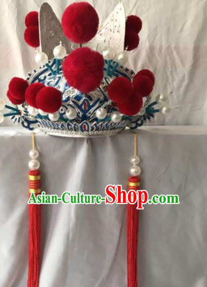 Traditional Chinese Beijing Opera Prime Minister Hat Ancient Chancellor Headwear for Men
