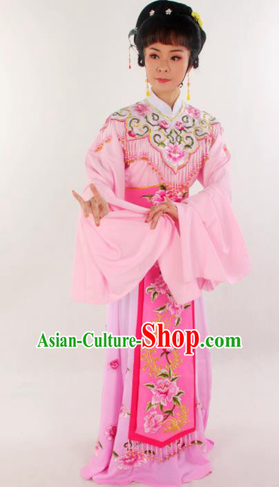 Handmade Traditional Chinese Beijing Opera Hua Tan Diva Pink Dress Ancient Imperial Consort Costumes for Women