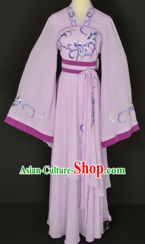 Handmade Traditional Chinese Beijing Opera Hua Tan Lilac Dress Ancient Court Maid Costumes for Women