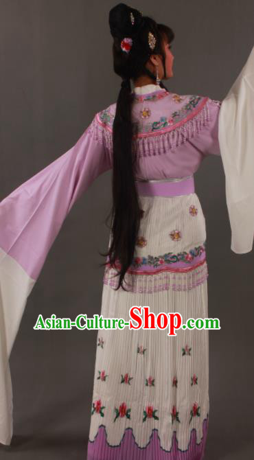 Handmade Traditional Chinese Beijing Opera Princess Lilac Dress Ancient Court Lady Costumes for Women