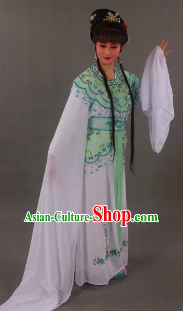 Handmade Traditional Chinese Beijing Opera Peri Green Dress Ancient Nobility Lady Costumes for Women