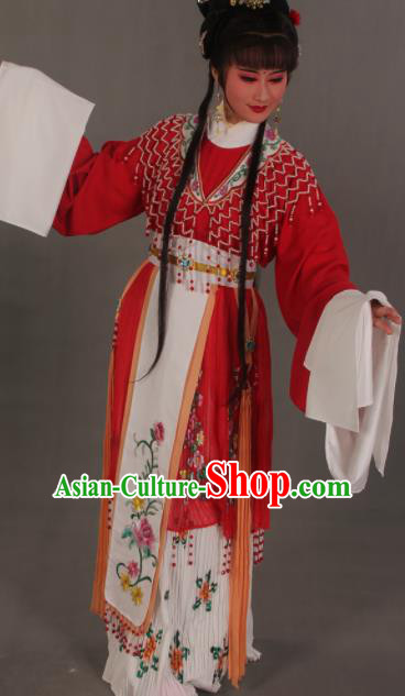 Traditional Chinese Beijing Opera Actress Red Dress Ancient Court Princess Costumes for Women