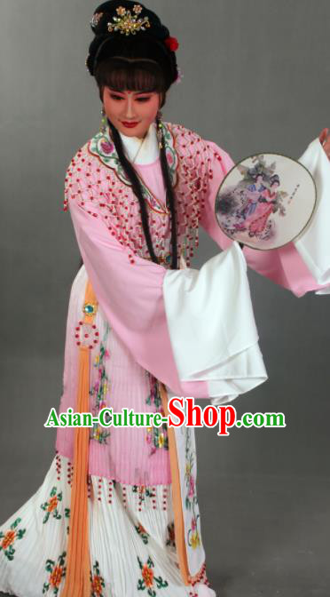 Traditional Chinese Beijing Opera Actress Light Pink Dress Ancient Court Princess Costumes for Women