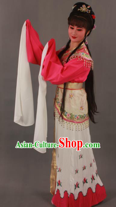 Traditional Chinese Peking Opera Actress Rosy Dress Ancient Court Princess Costumes for Women