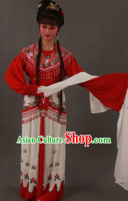 Traditional Chinese Peking Opera Actress Red Dress Ancient Court Princess Costumes for Women