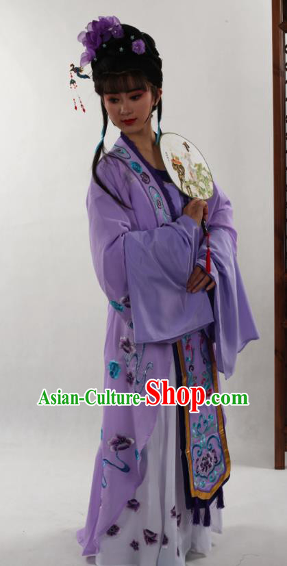 Traditional Chinese Peking Opera Diva Purple Dress Ancient Court Princess Costume for Women