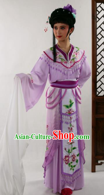 Traditional Chinese Shaoxing Opera Nobility Lady Purple Dress Ancient Peking Opera Diva Costume for Women